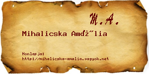 Mihalicska Amália névjegykártya